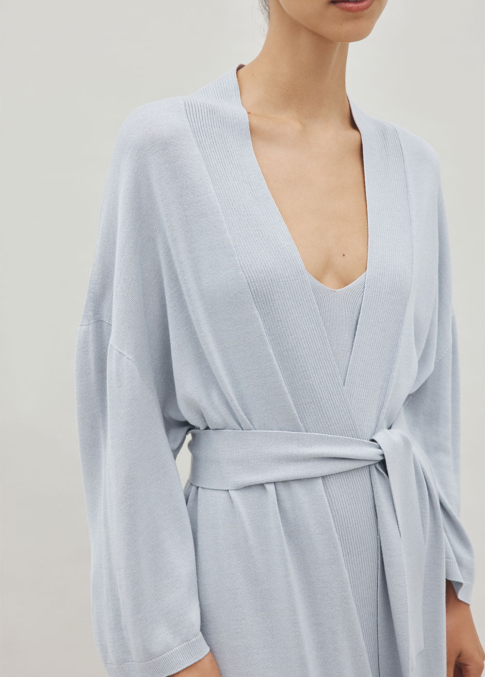 grey white dressing gown Cashmere & Merino Luxe Dressing Gown