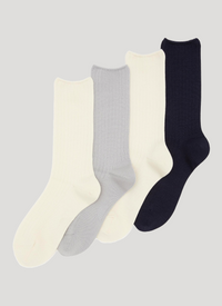 Merino Silk Knit Sock Bundle (Short) In Branded Drawstring Bag (Unisex) - 4 Pairs