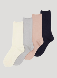 Merino Silk Knit Sock Bundle (Short) - 4 Pairs - In Branded Drawstring Bag (Women)