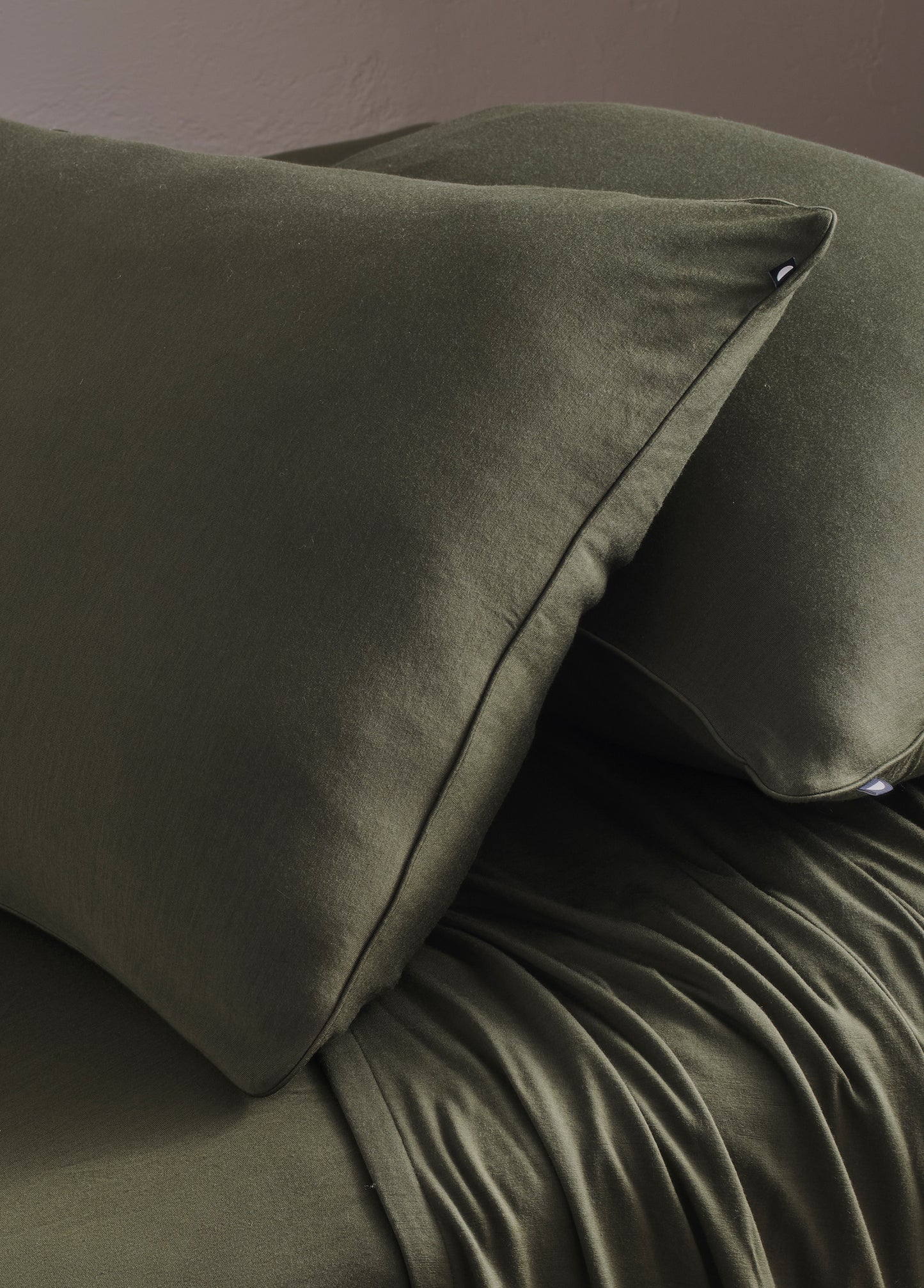 Flat Sheet Merino Jersey | 70% fine Australian merino wool (17.5 micron) 30% Bamboo / King - W275 x L275 cm - W108" X L108" / Olive Grove